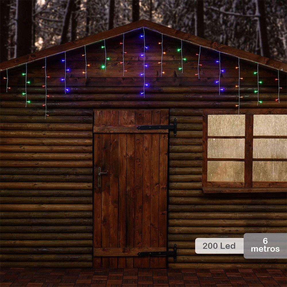 Cortina LED Intercalada 6 Mts 200L Navidad Multicolor 200LEDCM3