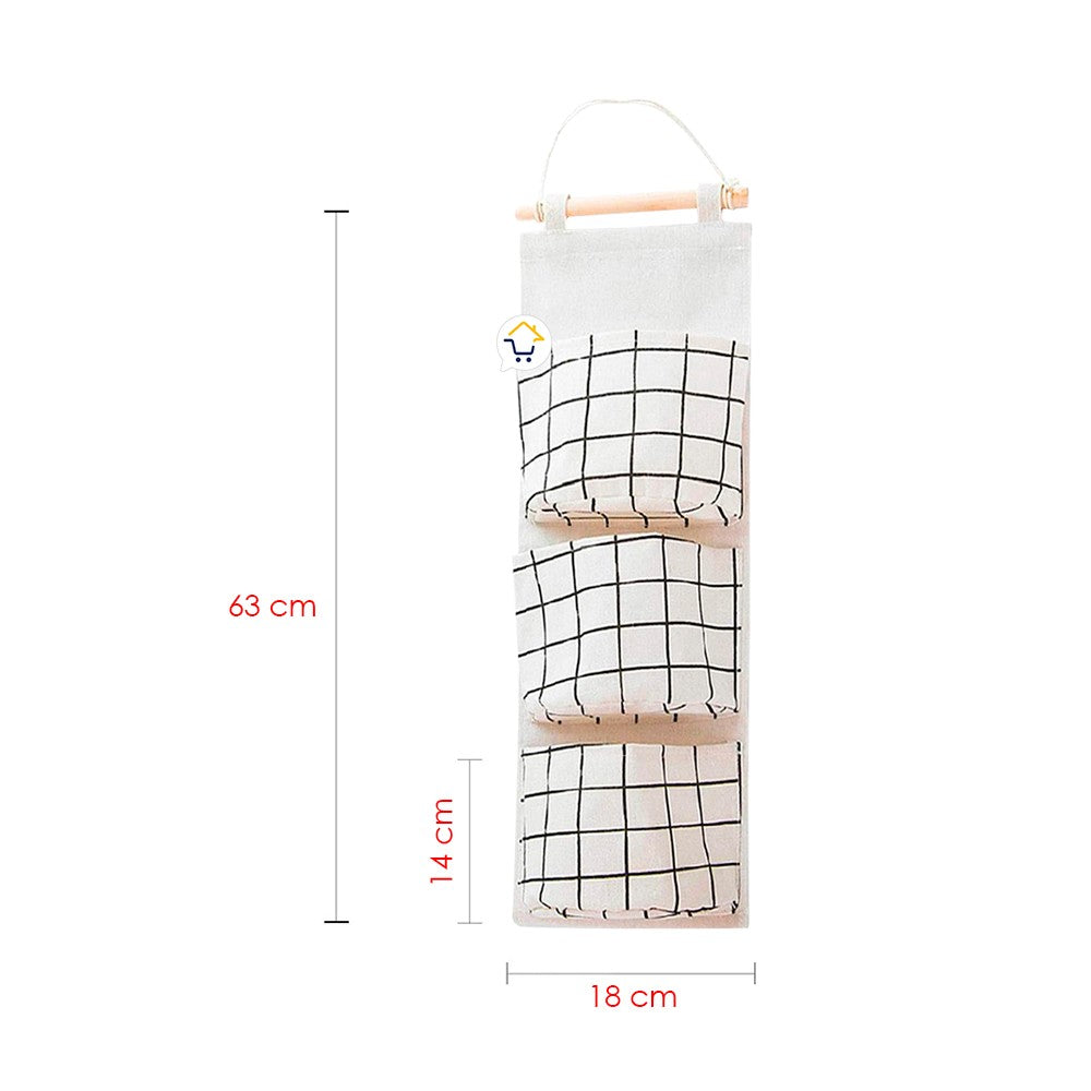Bolsa Organizadora Colgante 3 Bolsillos Multiusos MD303