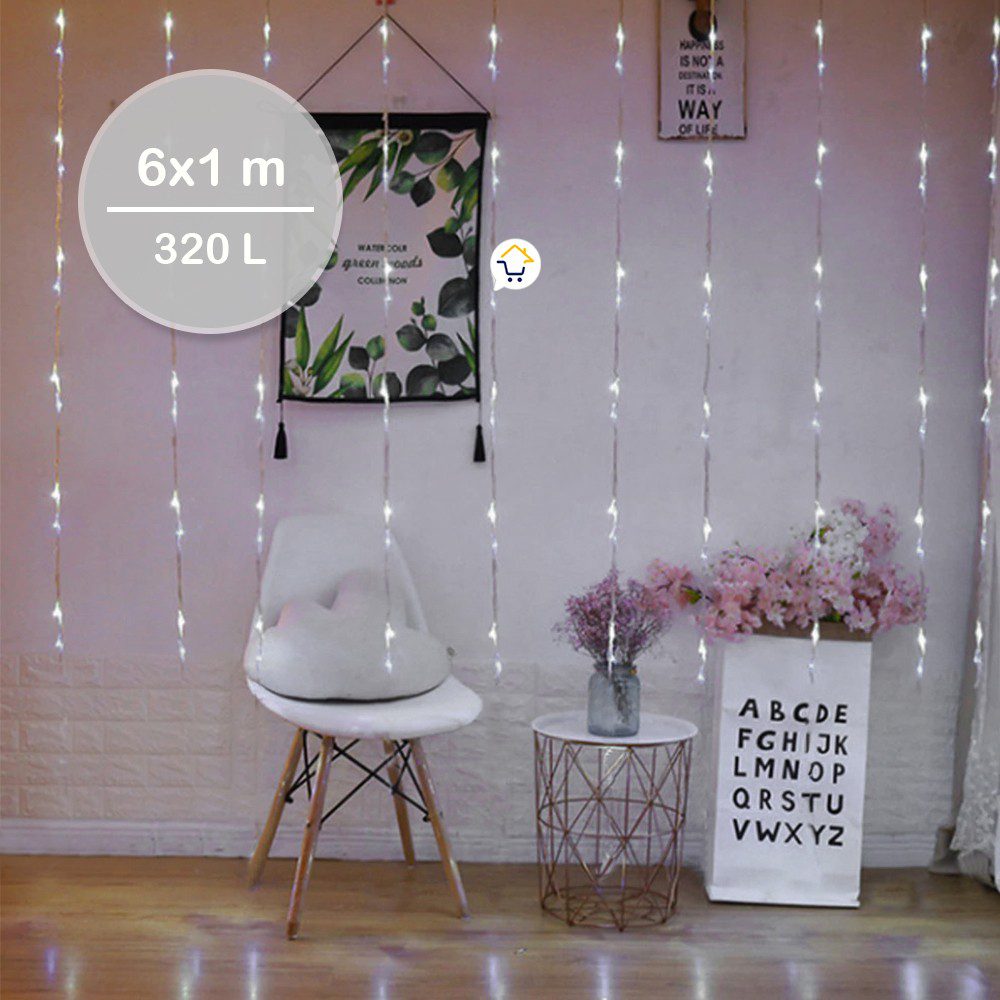 Luz Cascada 6X1 Metros 320 LED Luces Navidad BLANCA 6X1320Lb
