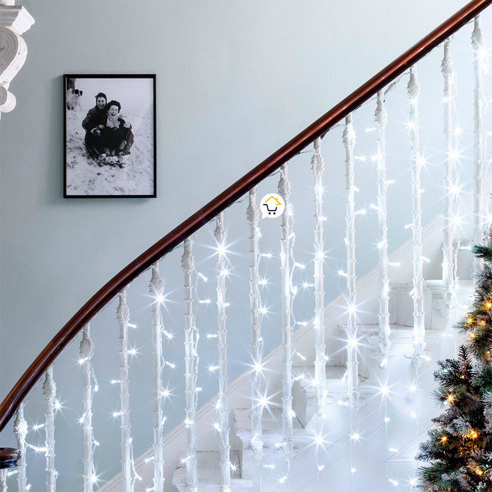 Luz Cascada 6X1 Metros 320 LED Luces Navidad BLANCA 6X1320Lb