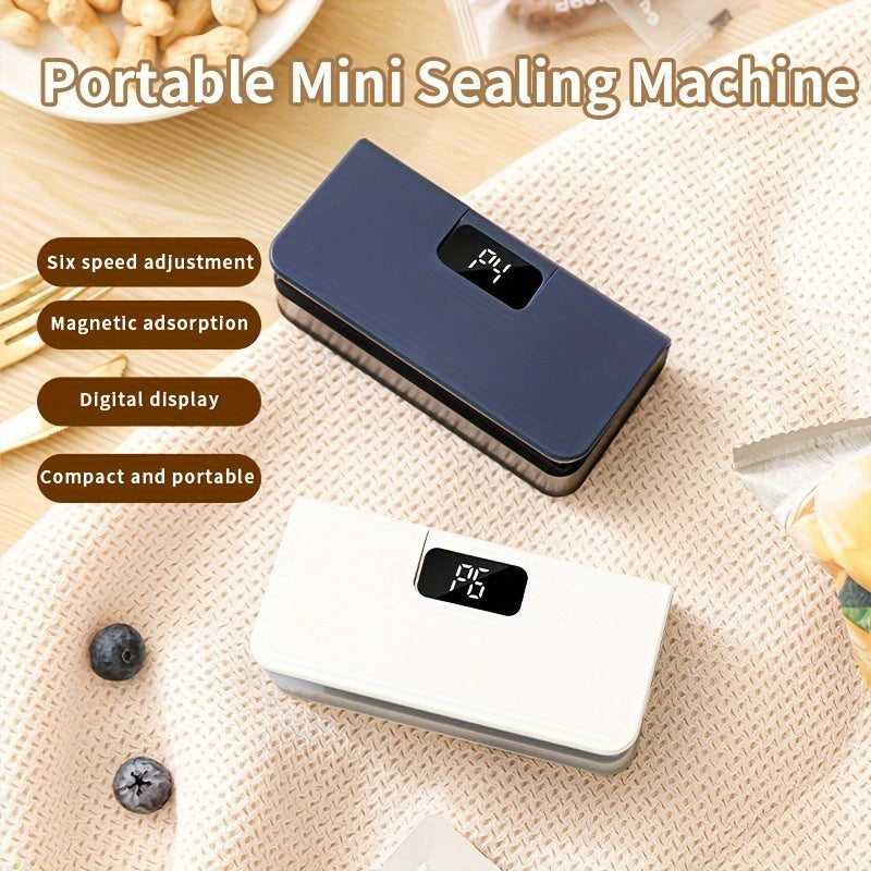 Sellador de Bolsas 2 en 1 con Cortador, Larga Duración de Batería, Sellador ODSD, Puede Usarse Aproximadamente 100-300 Veces por Carga Única, Sellador Portátil Manual para Almacenamiento de Comida y Bolsas Plásticas de Snacks y Dulces