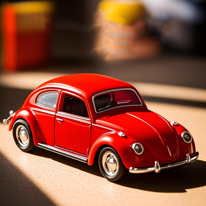 Modelo de coche de metal fundido a escala 1:38 - Clásico vintage rojo con puertas abiertas y vista interior, juguete coleccionable para adultos, regalo perfecto para cumpleaños, Día del Padre o fiestas, decoración de coches, diseño retro de coches, artes