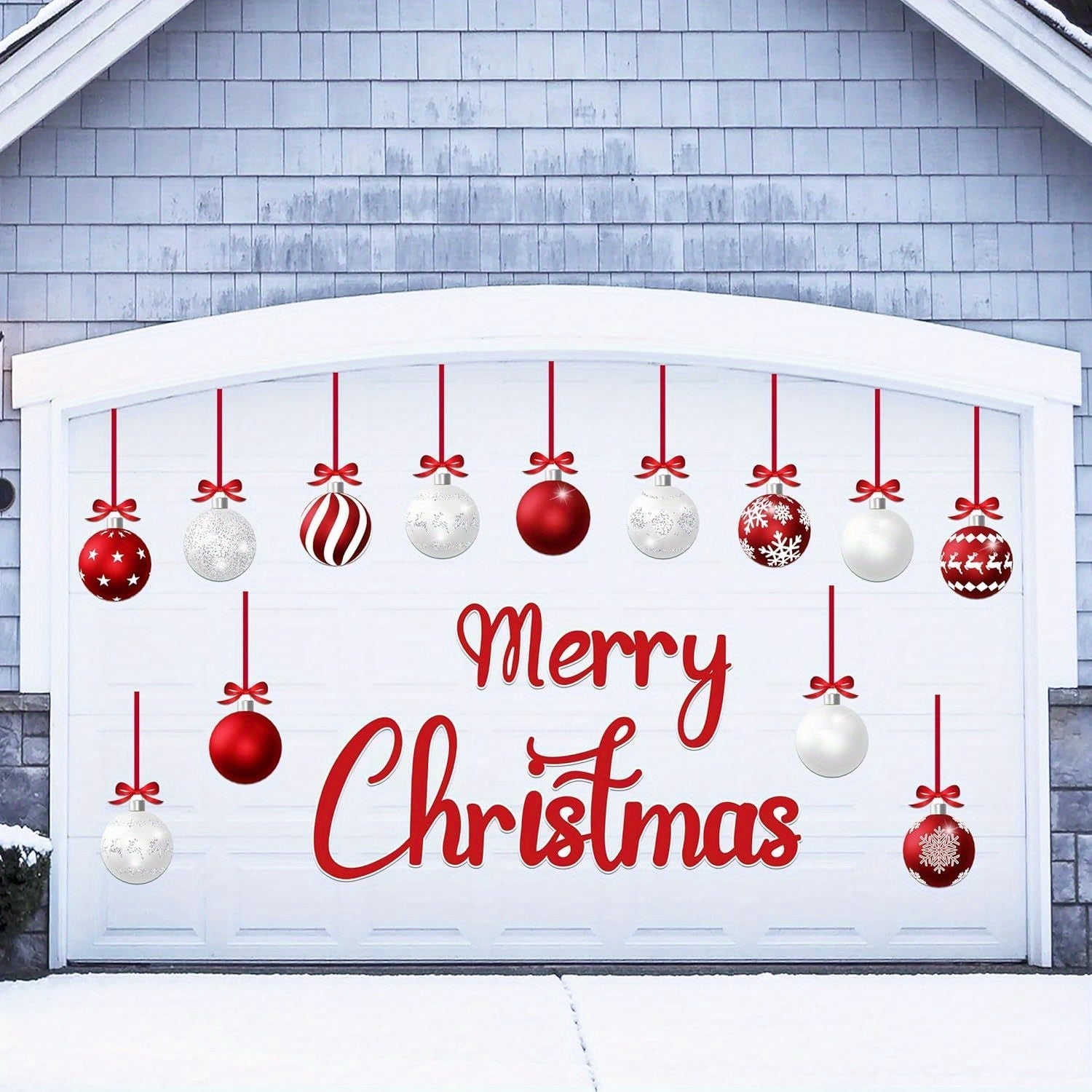31piezas Decoraciones de Navidad para Puertas de Garaje Magnetas - Bola de Navidad Feliz Fiestas Refrigerador Cocina Decoración - Decoraciones de Navidad - Selección Polichromática