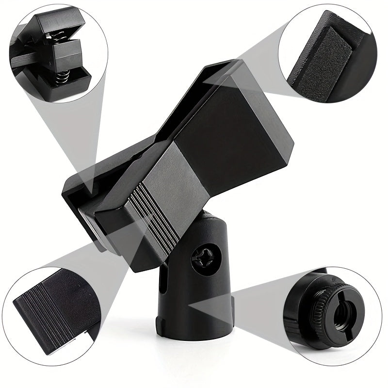 Soporte de clip para micrófono universal de 4 piezas para soporte de micrófono, compatible con adaptadores de 3/8" y 5/8