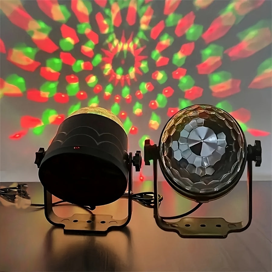 Luces LED de bola mágica para discoteca - 2 piezas, control por voz, multicolor, para escenario, con alimentación USB, control remoto inalámbrico, para hogar, KTV, bodas, estudios de baile - decoración para fiestas DJ sin batería