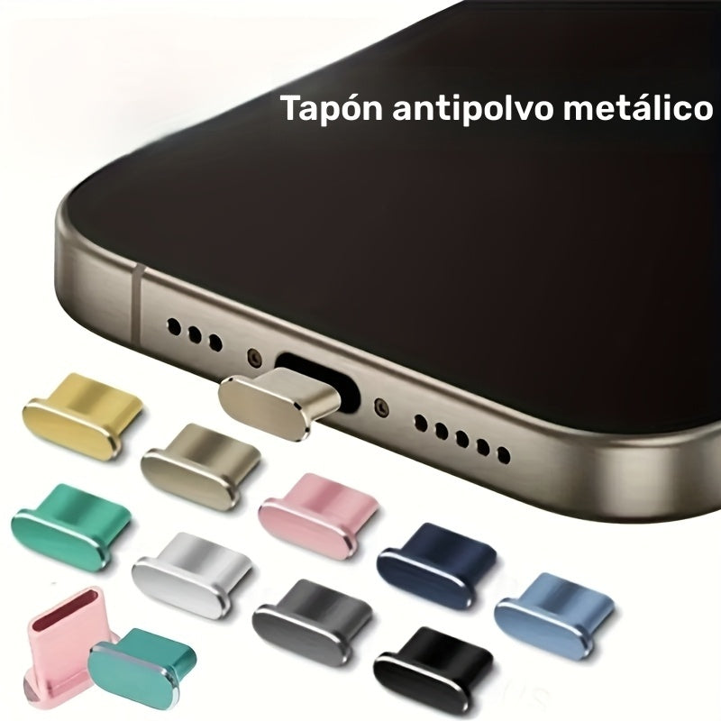 Protector de polvo de aleación de aluminio ajustado perfectamente para iPhone - Material de metal, protector de polvo con interfaz Type-C para iPhone 16 Pro Max y 15 Pro Max, regalo perfecto para ocasiones especiales