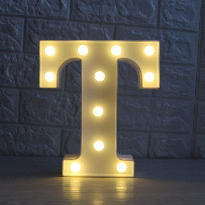 Letra Luz Led Lampara Decorativa Luces Plástico Hogar Fiestas LL07G-DCM
