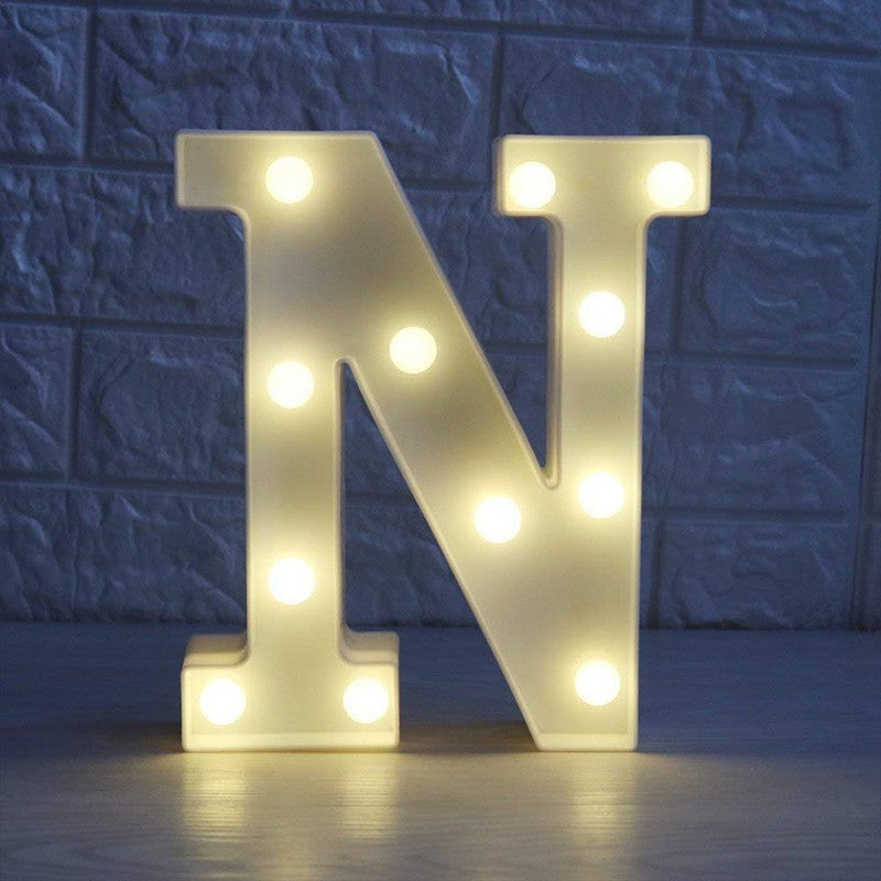 Letra Luz Led Lampara Decorativa Luces Plástico Hogar Fiestas LL07G-DCM