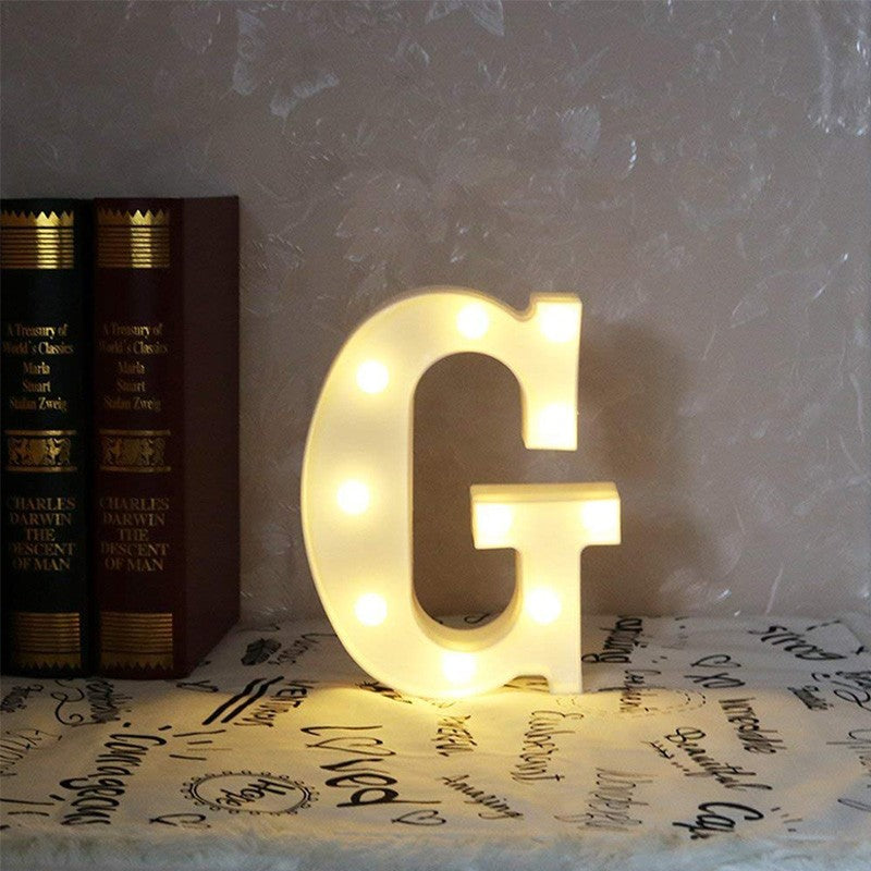 Letra Luz Led Lampara Decorativa Luces Plástico Hogar Fiestas LL07G-DCM