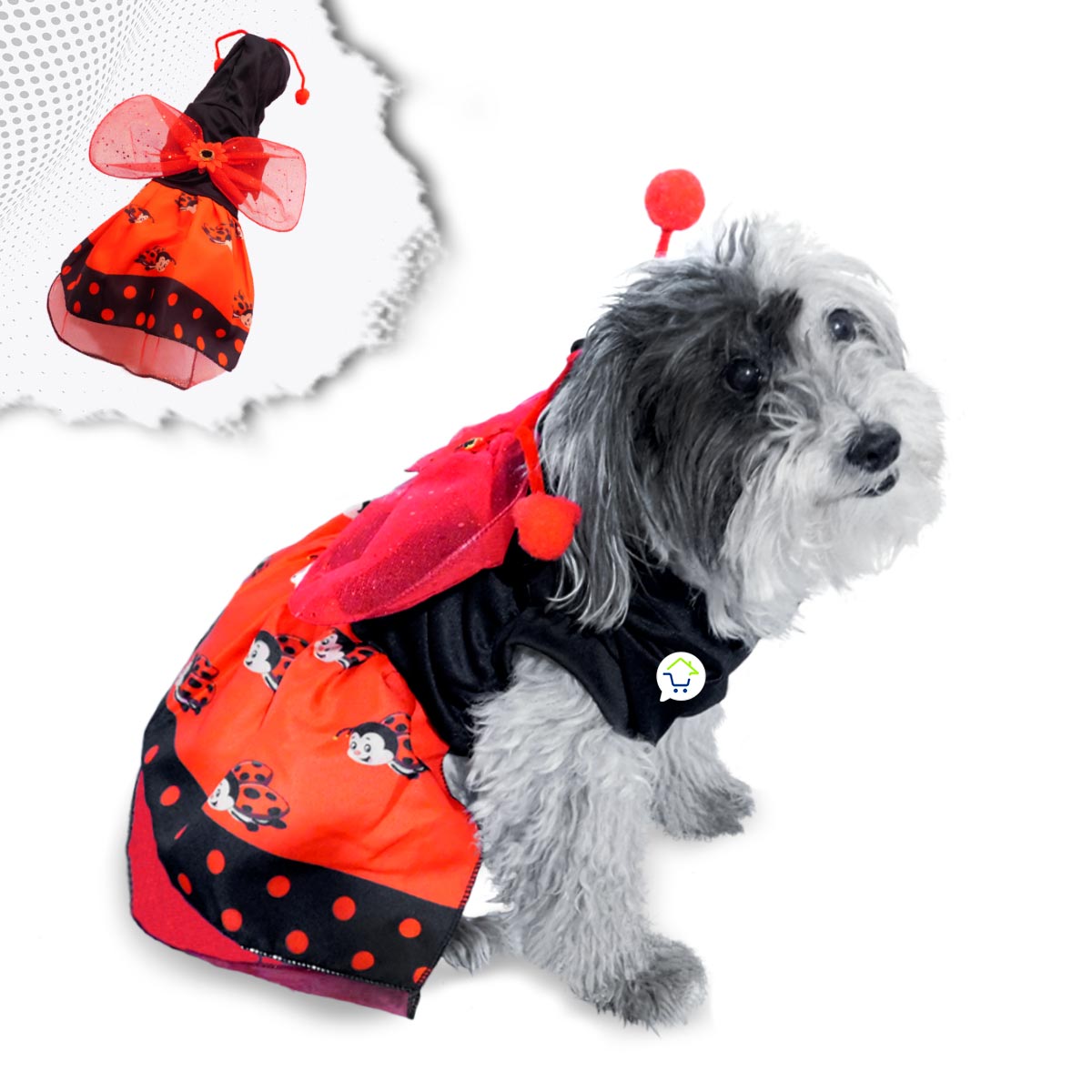 Disfraz Mariquita Perro Gato Mascotas Halloween GD01M2