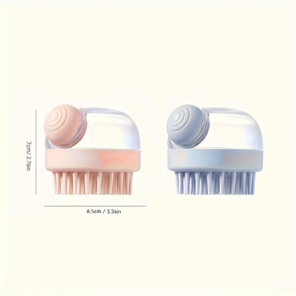 Cepillo de champú multifuncional con dispensador de líquido, 1 unidad/2 unidades, masajeador de cuero cabelludo de silicona para ducha, limpieza y masaje suave para el cabello, accesorios de baño sin fragancia, peineta, cepillo, baño de mascotas, recolec