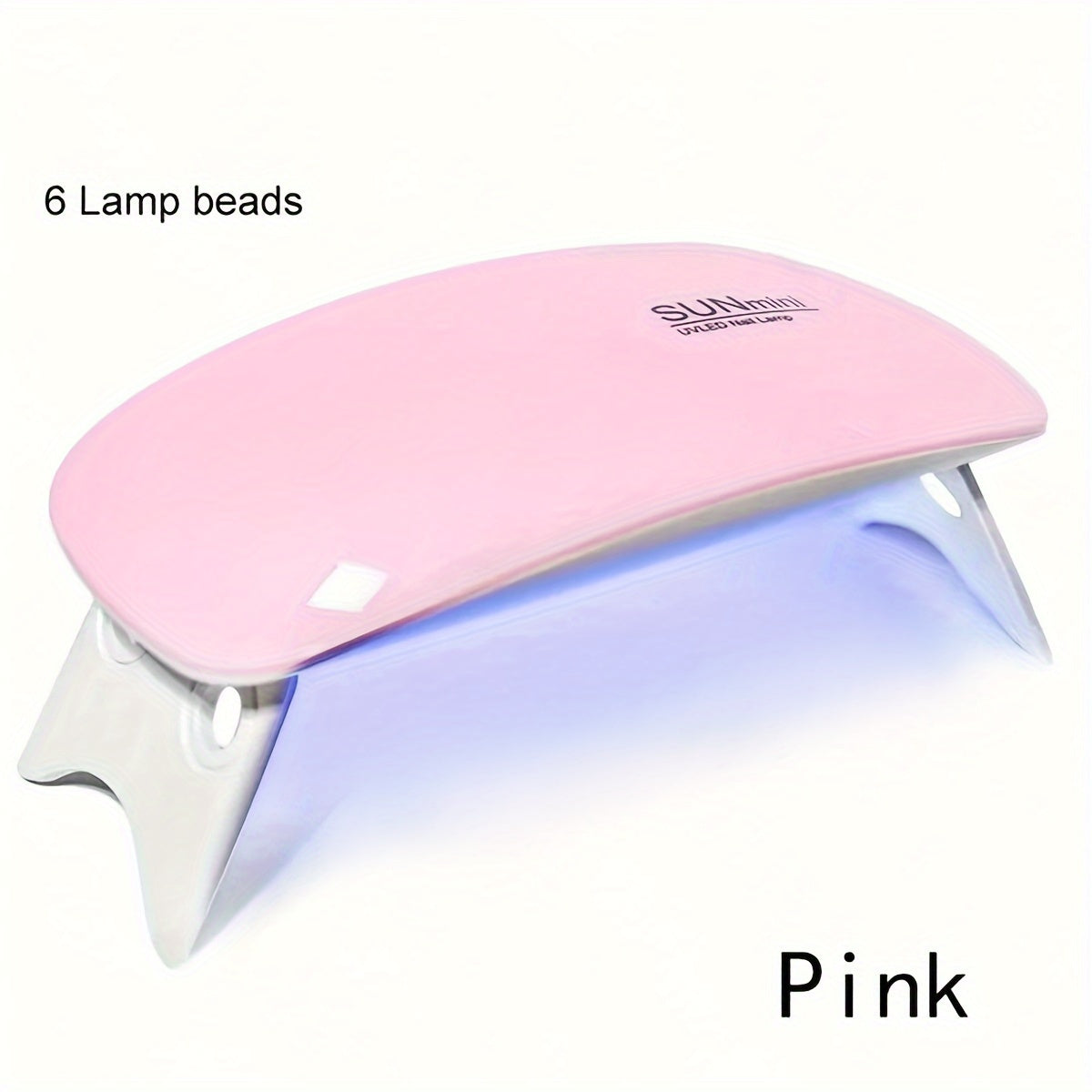 Linterna Portátil Mini para Uñas - 6 LED, Diseño Plegable, Alimentación USB, Ideal para Pulido y Secado de Gel - Kit Perfecto para Cuidado de Manos y Pies, Secador de Uñas