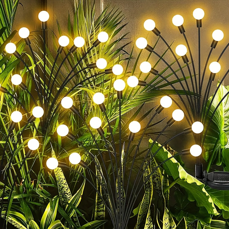6 luces solares para jardín tipo luciérnaga, color blanco cálido, ideales para regalos de Navidad, Pascua y Halloween