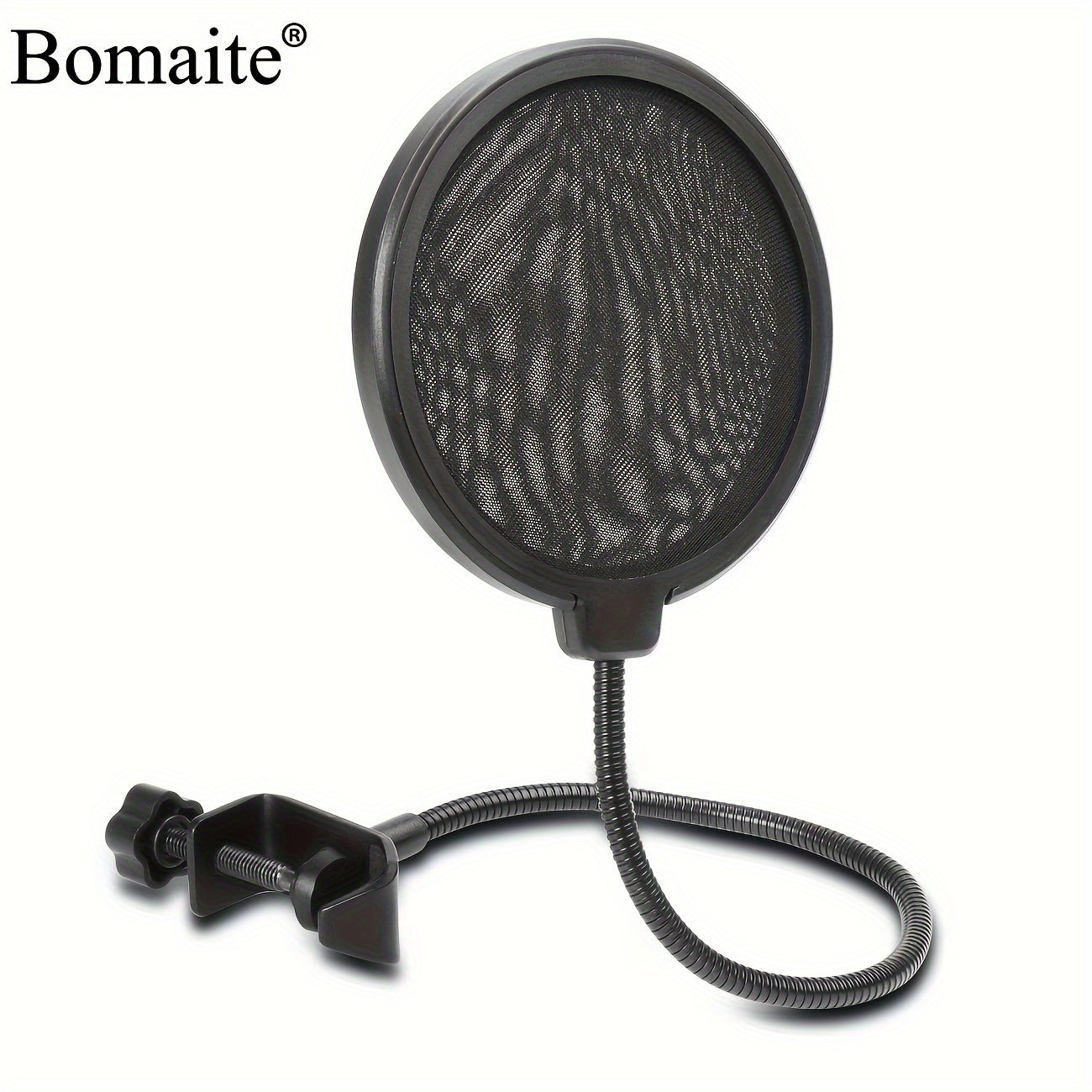 Bomaite - Cubierta de micrófono con cancelación de ruido, Grabación de estudio, accesorio de Aislamiento, estabilizador con clip de cuello de cisne flexible de 360°