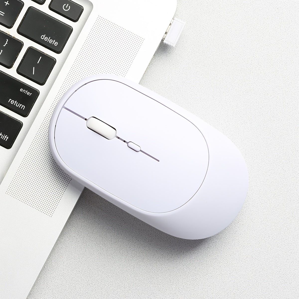 Ratón Óptico Inalámbrico de 2.4G con Receptor USB - Agarre Cómodo y Ergonómico, Sin Necesidad de Pilas, Compatible con Computadoras de Escritorio y Portátiles (Gris/Blanco/Rosa/Verde/), Accesorio para Ordenador | Diseño Ergonómico | Tecnología Óptica