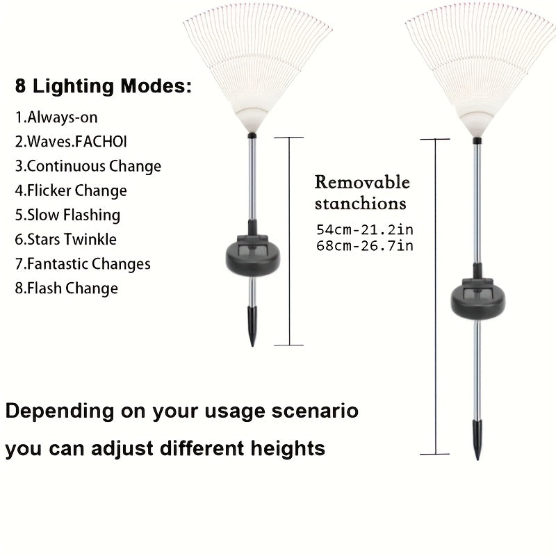 Lámpara decorativa solar resistente al agua, patio, jardín, villa, decoración de iluminación exterior, 8 modos de iluminación exterior, lámpara en forma de fuegos artificiales solares