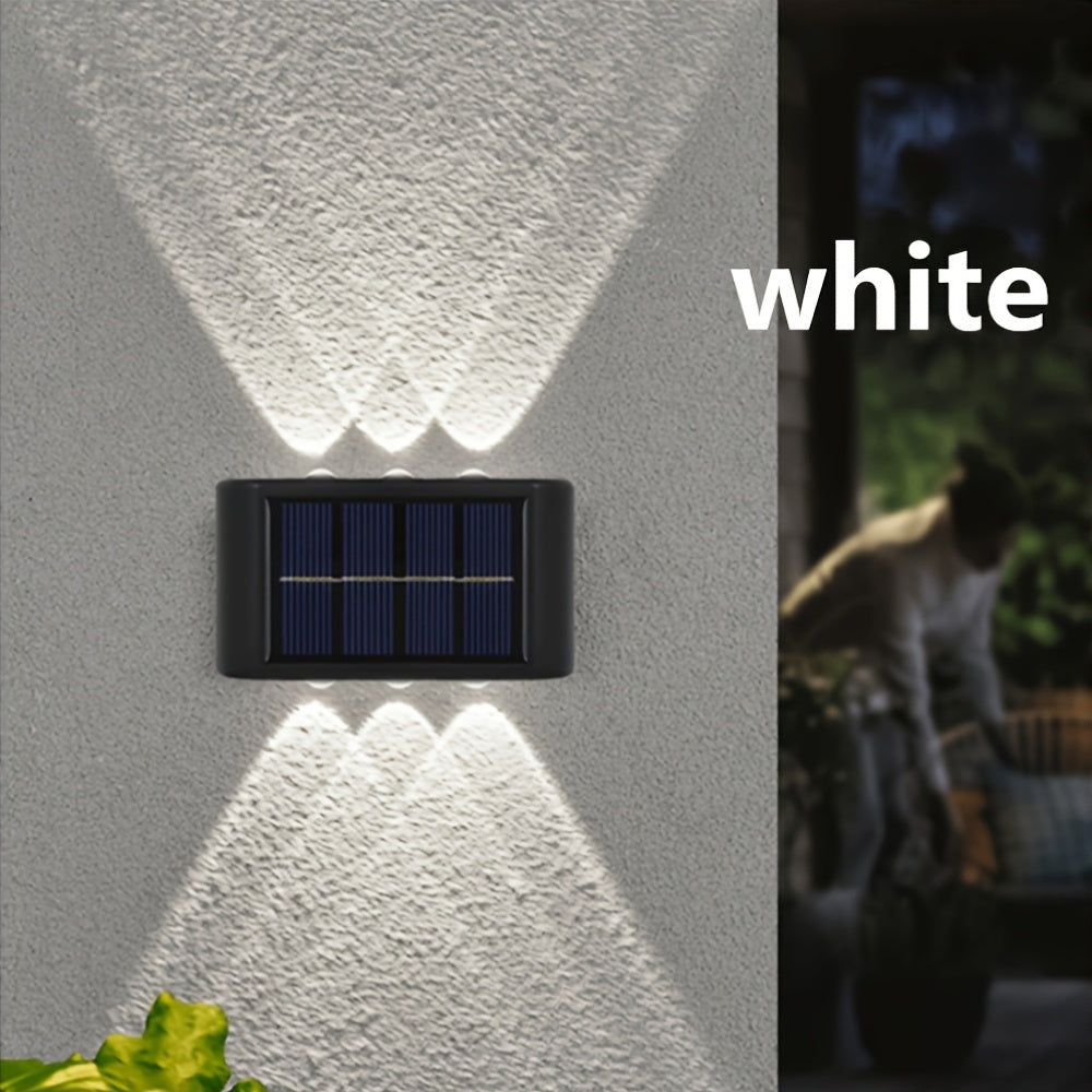 2 unidades de luces solares para paredes, iluminación para patio al aire libre para jardín, villa, paisaje, luces para paredes, cero factura de electricidad, diseño inalámbrico para paredes exteriores.