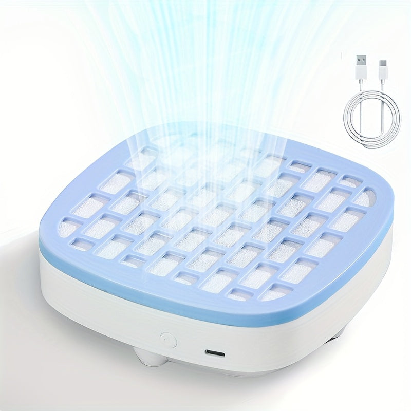 Recopilador de polvo y escombros USB - Herramienta de manicura moderna y duradera de plástico con acentos azules, diseño de 8 ranuras, incluye almohadilla de filtro para técnicos de uñas y uso en casa, eliminador de polvo de uñas, herramienta de belleza