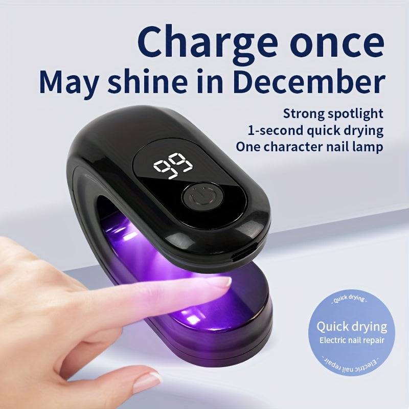 Linterna Portátil para Uñas con Temporizador Digital - Lámpara de Secado Rápido USB, Pantalla LCD, Endurecimiento Rápido para Esmalte en Gel - Secador de Uñas Alimentado por USB para Hogar y Salón, Batería de Litio Duradera - Ideal para Manicuras y Pedic