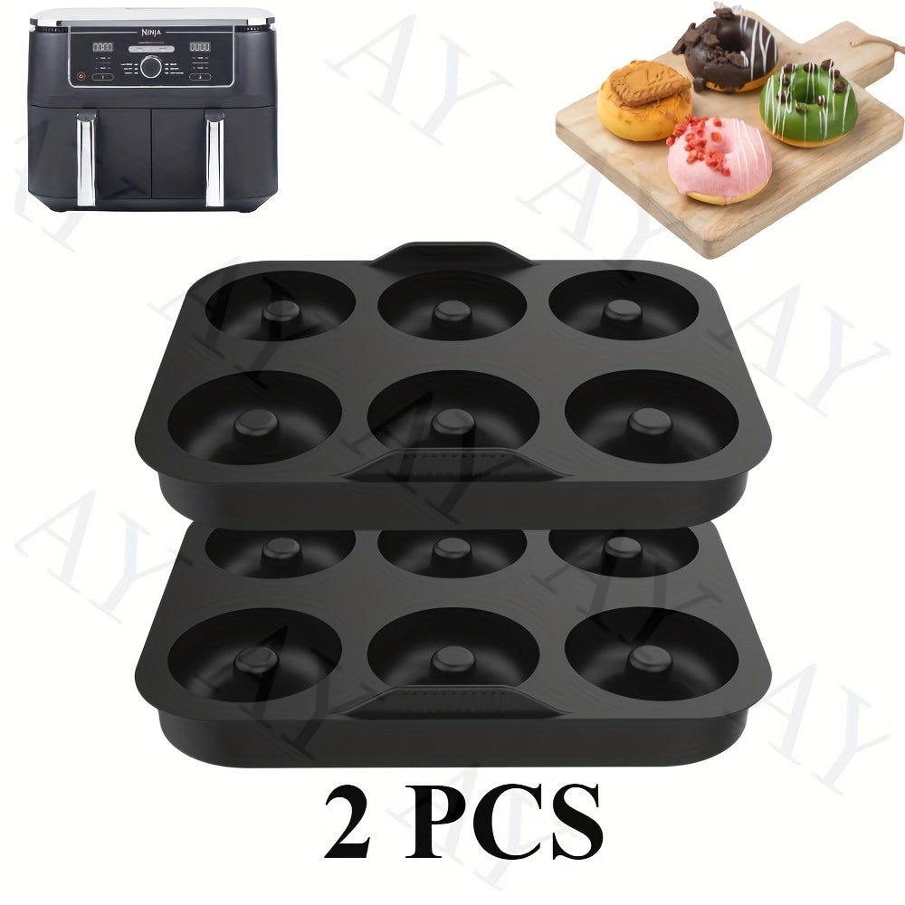 Revestimientos de Silicona Reutilizables Antiadherentes para Freidora de Aire | Molde para Donas, Tamaño Compacto (1/2 Piezas) - Compatible con Modelos Ninja AF400EU, AF451EU, SL400EU y Más Accesorios para Freidoras