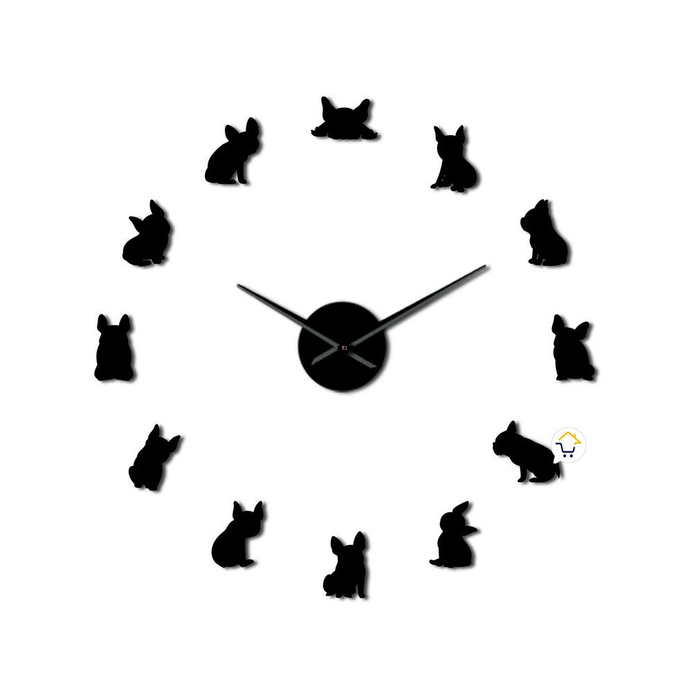 Reloj Pared 3D Decorativo Perros Acrílico Moderno JK167