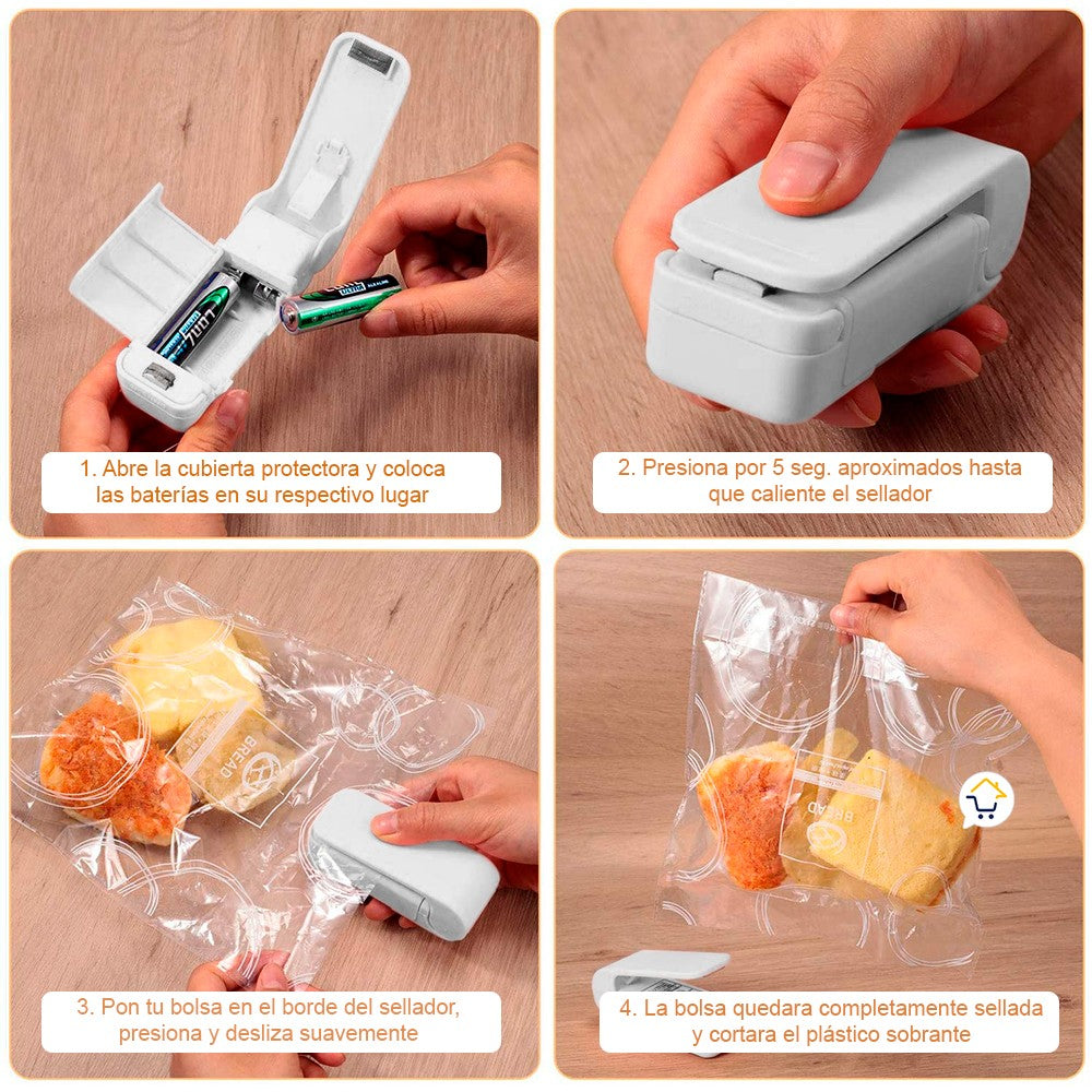 Mini Sellador De Bolsas Manual Portátil 2 En 1 Cortador LK701