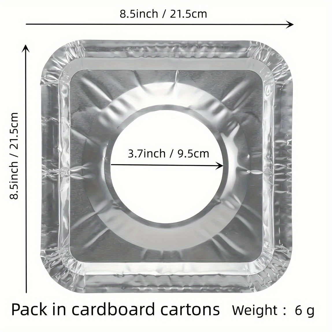 50pcs Cubiertas Desechables de Aluminio para Quemadores de Estufa de Gas, Cuadradas de 21.59cm, Resistentes al Calor - Almohadillas de Protección Gruesas para Cocina, Ideales para Uso Doméstico y Necesidades de Cocina, Protectores para la Parte Superior