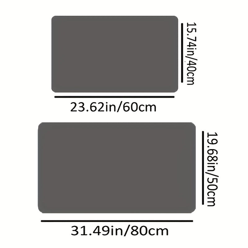 Alfombra de Baño Antideslizante de Franela con Diseño de Huellas - Suave, Absorbente y Ligera para Ducha, Bañera y Inodoro - y Blanco, 40x60cm (15.7x23.6 Pulgadas)