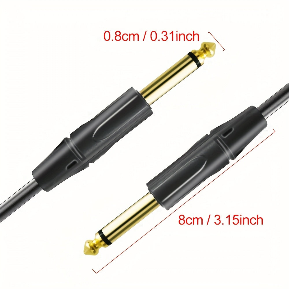 Cable de conexión para altavoz de guitarra de 6.35 mm, macho a macho, con reducción de ruido, núcleo de cobre libre de oxígeno de alta fidelidad, doble blindaje, ideal para conectar guitarras eléctricas, teclados, altavoces y micrófonos. Perfecto para re