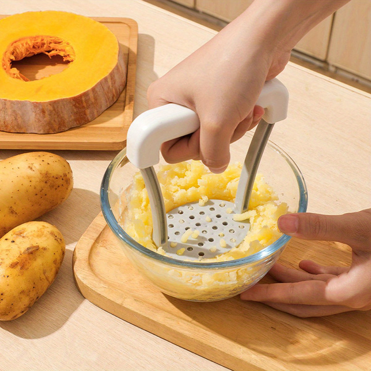1 pza Pisapatatas, Pisavegetales de cocina con mango antideslizante, Pisafrutas manual, Prensapatatas, Prensa de patatas, Moledor de vegetales, Cosas de cocina, Artículos de cocina