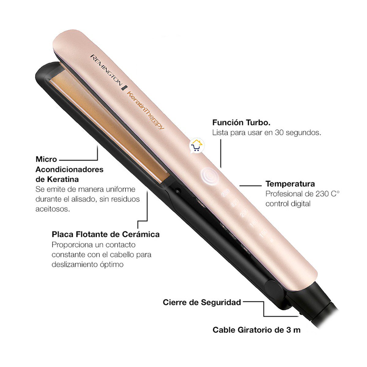 Plancha Remington Keratina Y Aceite De Argán Proteína Natural Original S-8590