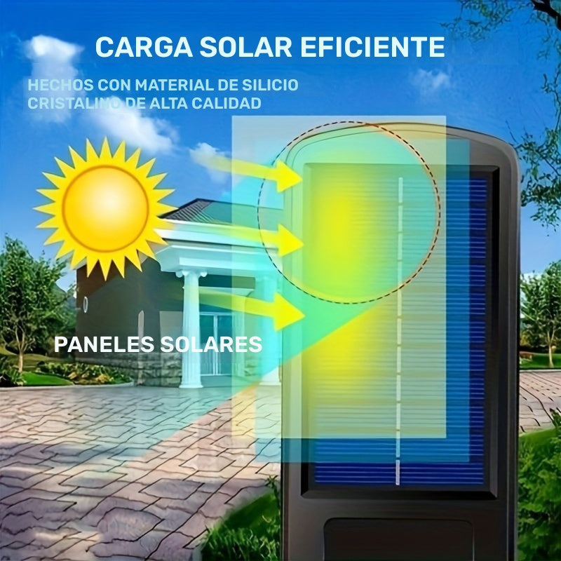 3piezas Luz Solar de Sensor de Movimiento con Control Remoto, Luz de Seguridad Alimentada por Panel Solar, Luz de Camino para Jardín, Garaje, Patio Trasero
