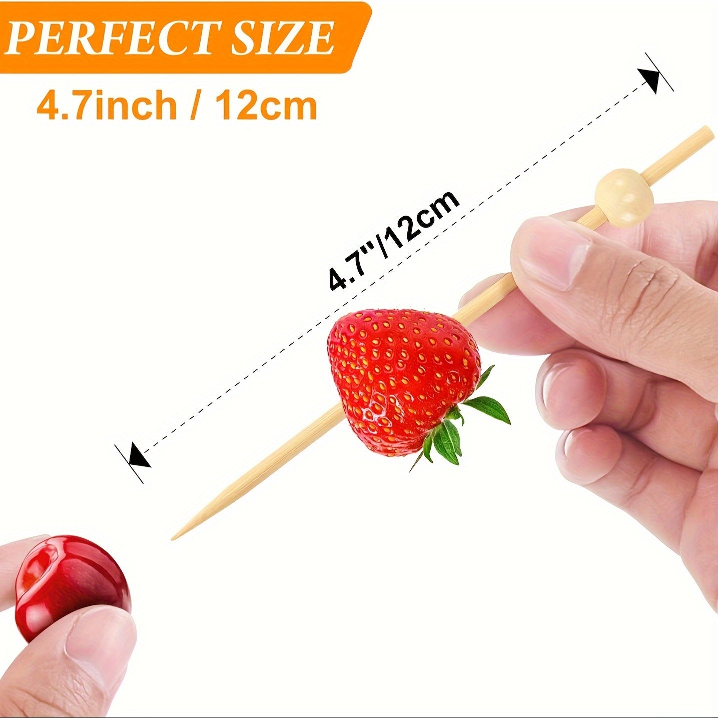 200 Palillos de Madera Natural para Cócteles - 11.94 cm Pinchos Decorativos para Bebidas, Aperitivos y Snacks de Fiesta, Perfectos para Frutas, Verduras y Tablas de Charcutería