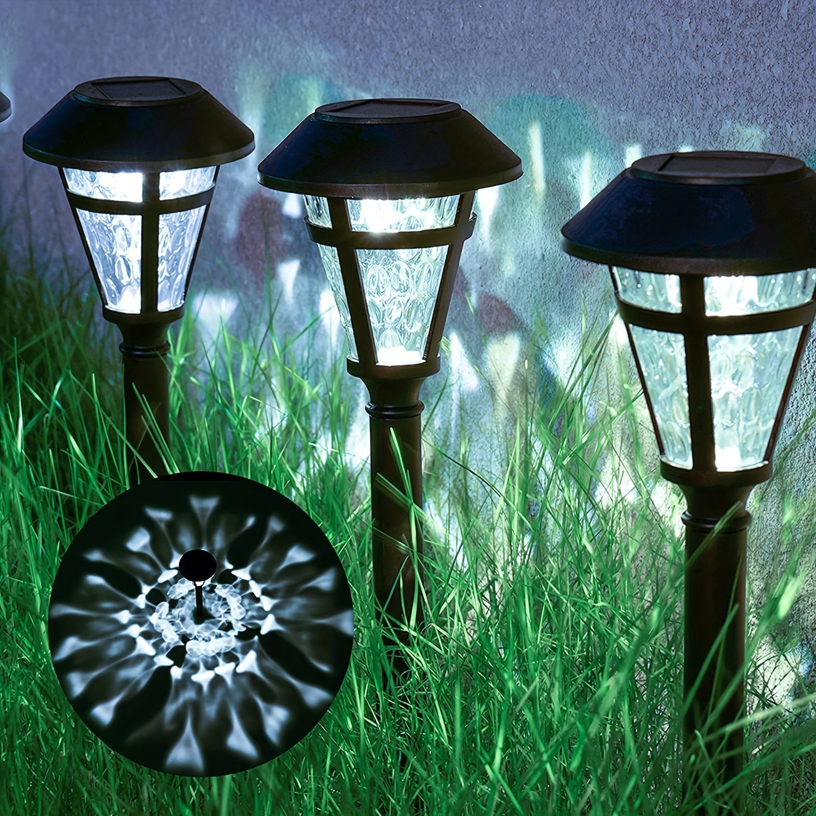 12 Pack Luces de sendero solares al aire libre, impermeables, luces de caminata de jardín, iluminación de paisaje LED Auto On/Off Crepúsculo al amanecer para sendero, acera, césped, patio, jardín