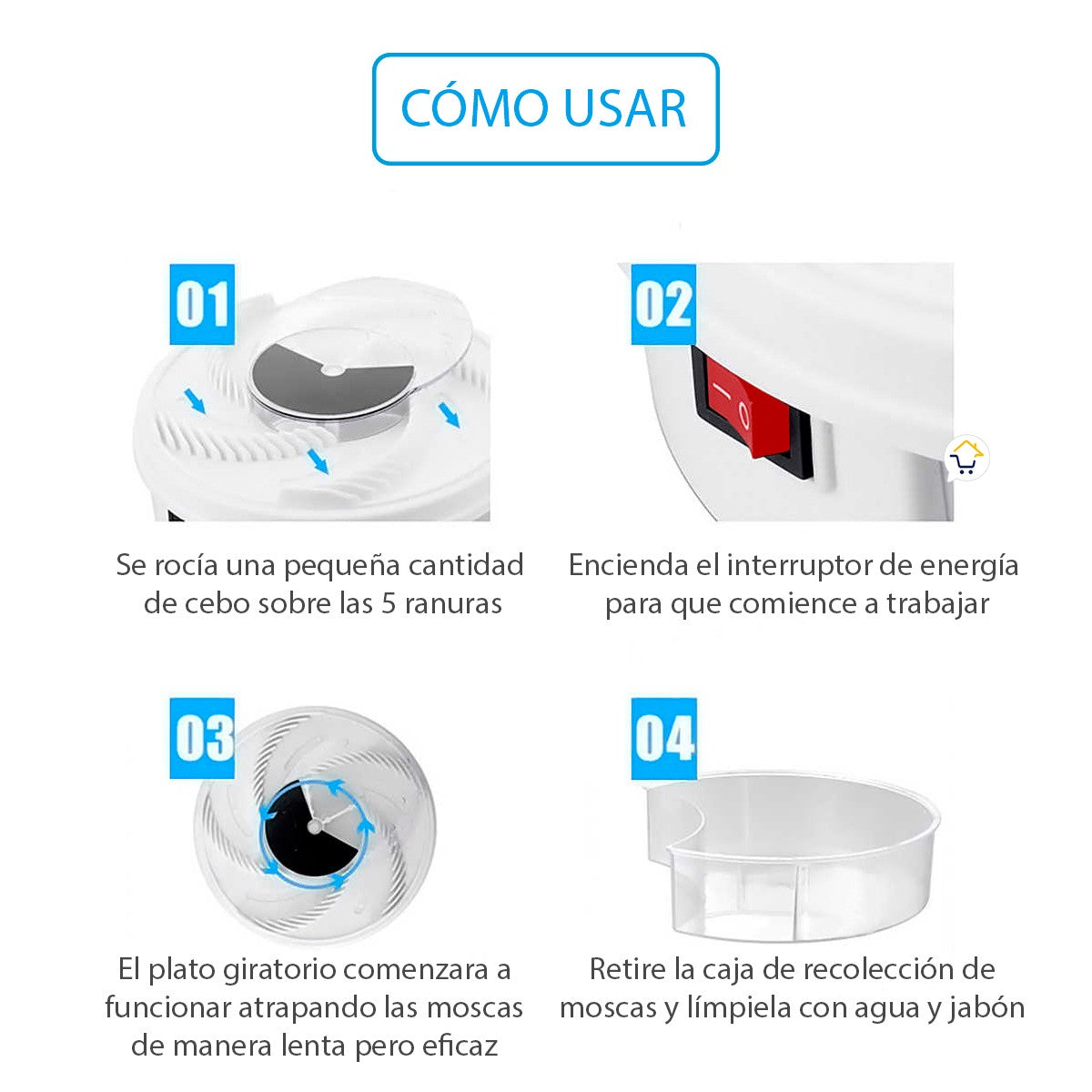 Atrapa Moscas Eléctrico USB Trampa Automático Giratorio YD218