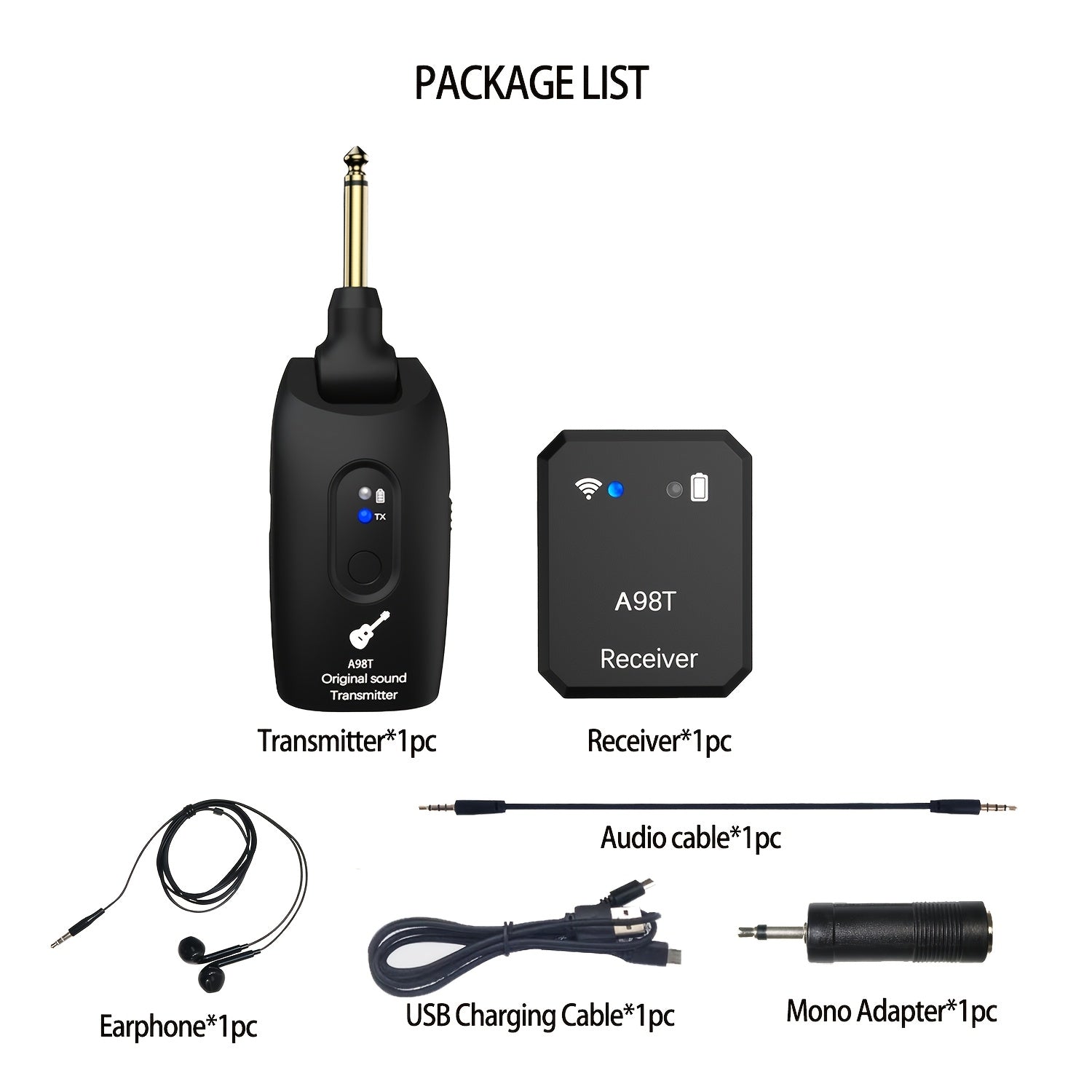 Sistema de monitorización inalámbrica para auriculares, adecuado para músicos y cantantes con auriculares inalámbricos personales IEM.