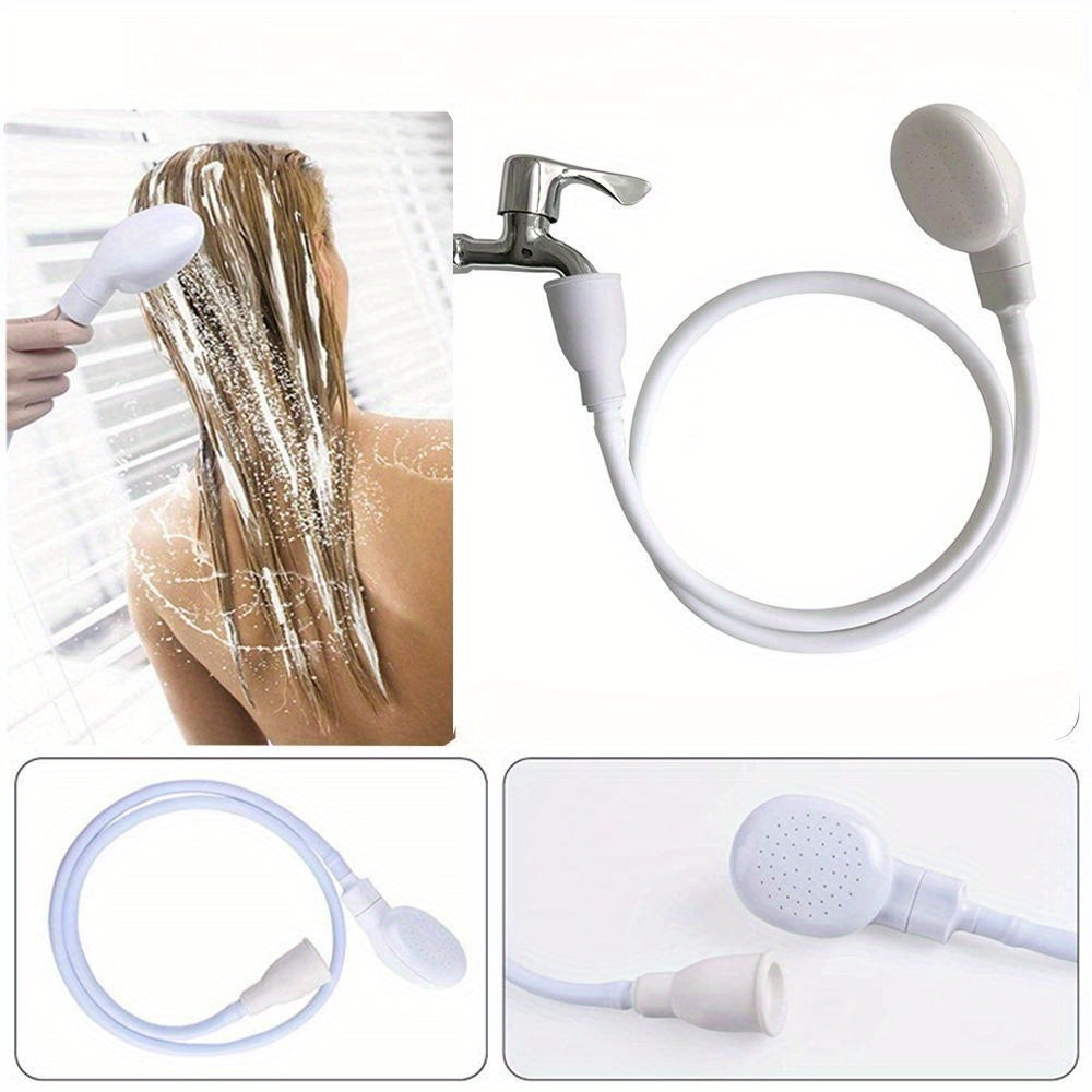 1 pieza de grifo de lavabo portátil con cabeza de ducha y boquilla multifunción - Instalación y operación fáciles, diseño de liberación rápida/enganche giratorio para lavar el pelo, bañar gatos y perros, uso en el hogar y al aire libre, material ABS dura