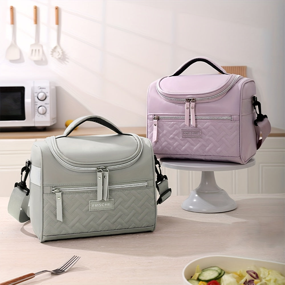 Nueva bolsa de almuerzo pintada a mano de moda. Bolsa de comida no alimentaria, viaje al aire libre, picnic de mano grande capacidad aislada, regreso a la escuela.