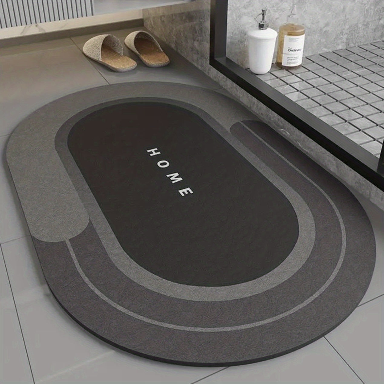 1 ud., Alfombrilla de Baño de Barro de Diatomeas, Tapete Absorbente para Suelo, Alfombra para Inodoro, Alfombrita Lavable Fácil de Limpiar, Alfombra Suave, Base Antideslizante de Goma