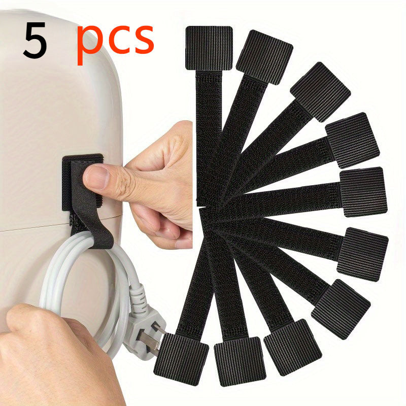 5 piezas de cintas organizadoras de cable de nylon para la gestión de cables, cintas organizadoras de cable duraderas, para electrónica, computadoras, accesorios de escritorio, sin necesidad de batería