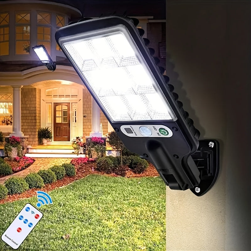 New Lámpara de Calle Solar Exterior con Sensor de Movimiento y Control Remoto, IP44 para Patio, Pasillo o Garaje - Luz LED para Jardín