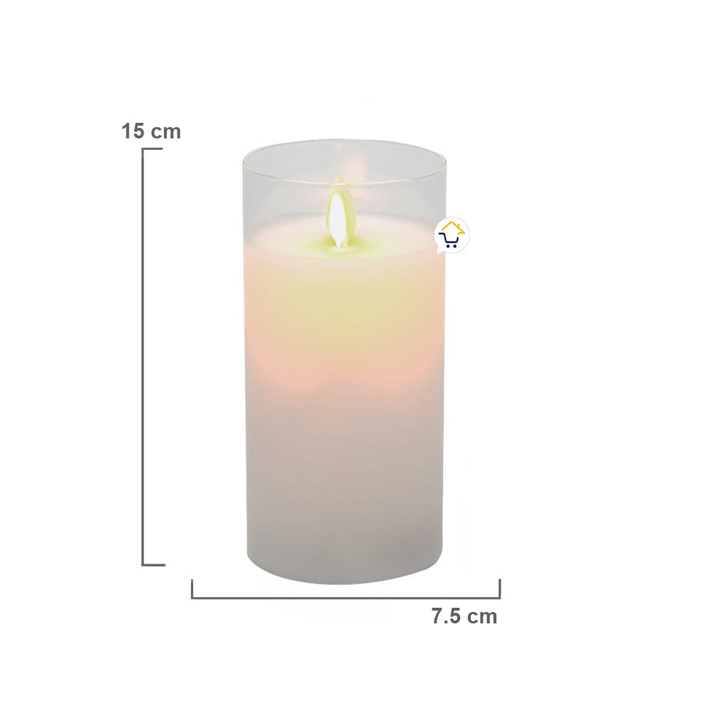 Vela Luz LED Grande Efecto Real Parafina Cristal JSM273