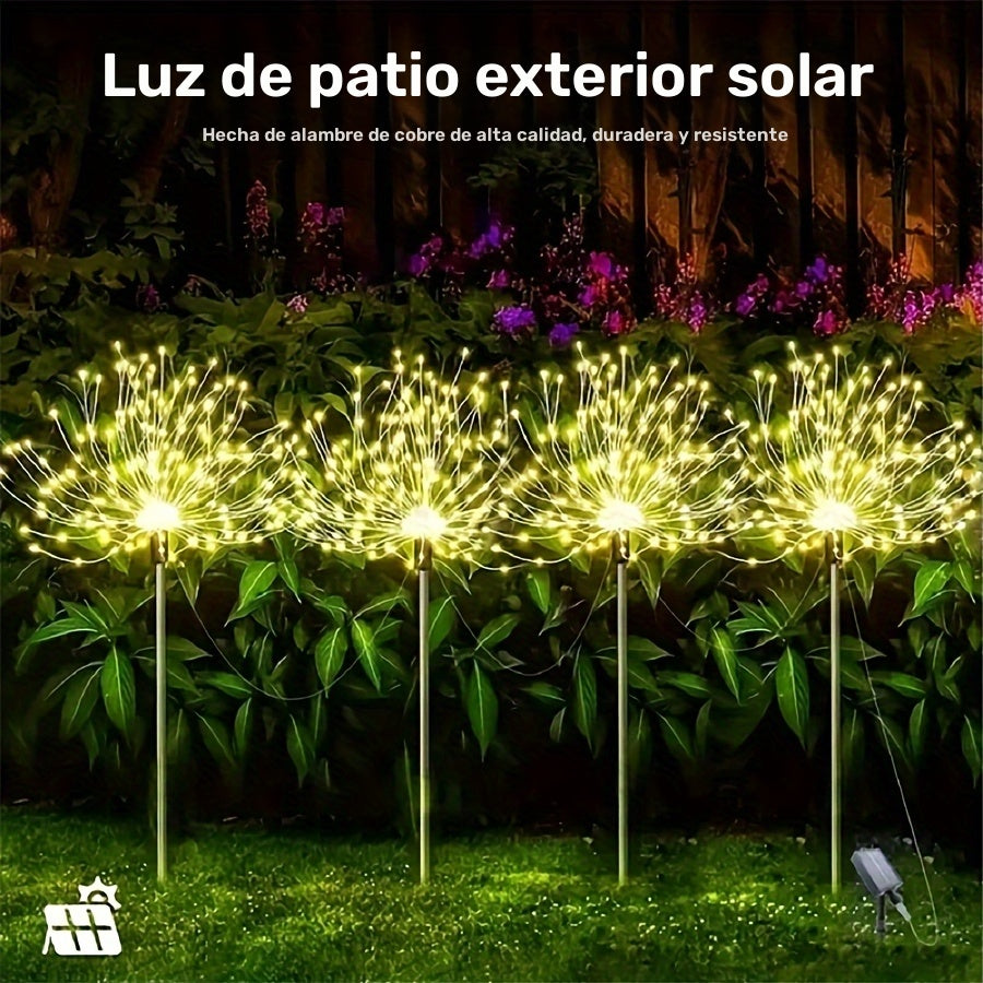 4 luces solares para jardín al aire libre, 4 luces solares LED para césped con 8 modos de iluminación, luces de tierra táctiles, luces solares para césped con iluminación ajustable, decoración de hogar, temas de vacaciones, camping, RVs.