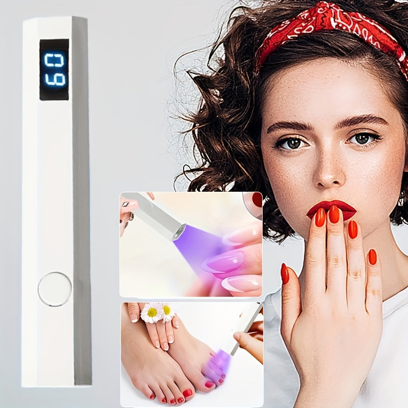 Lámpara de uñas portátil FEIYBA - Recargable por USB, activación de luz con un solo clic, diseño compacto para esmalte de uñas de secado rápido, fuente de luz segura, ideal para manicuras y pedicuras, lámpara de uñas para uñas, herramienta de manicura, h