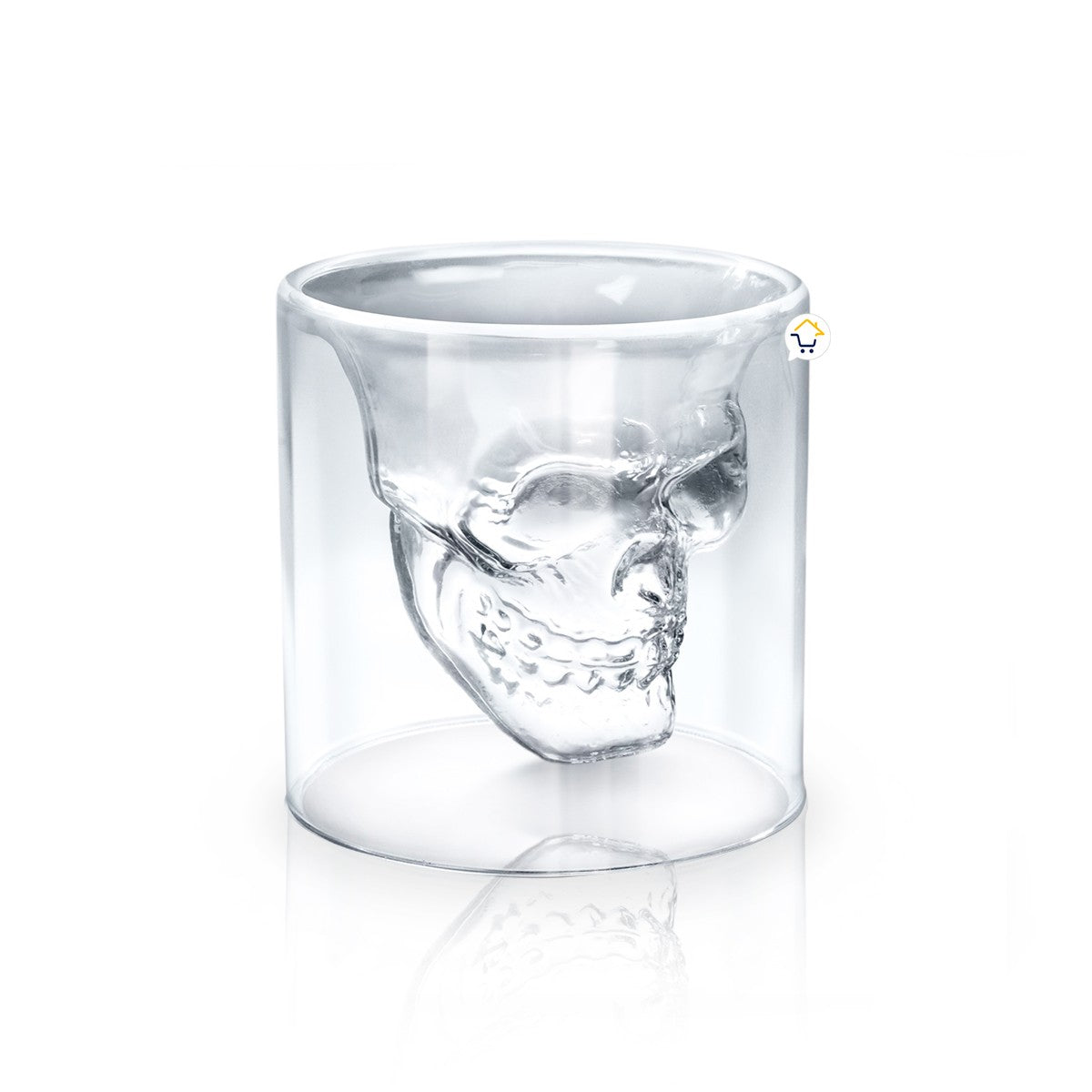 Copa Calavera Vidrio 3D 25Ml Copa Decoración Calaca Cerveza Whisky VC3D25M
