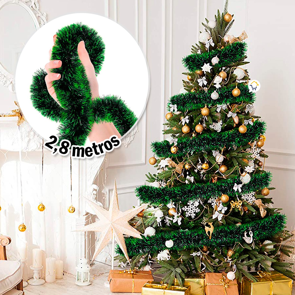Guirnalda Navideña Clásica Decorativa 2.80 m Plástica 199