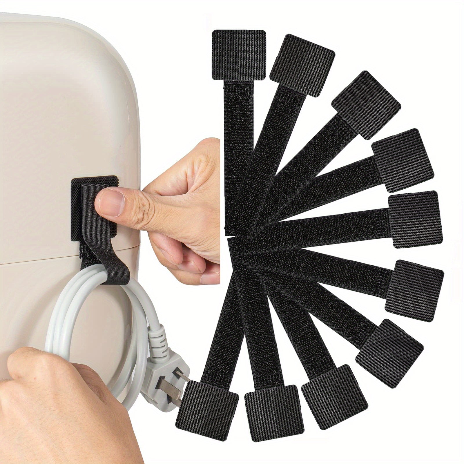 5 piezas de cintas organizadoras de cable de nylon para la gestión de cables, cintas organizadoras de cable duraderas, para electrónica, computadoras, accesorios de escritorio, sin necesidad de batería
