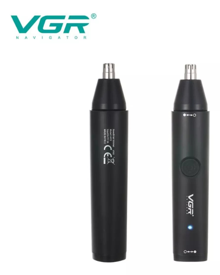 Trimmer Nariz Oreja Ceja Recortador Vgr V613 Recargable Ipx5 Color Negro