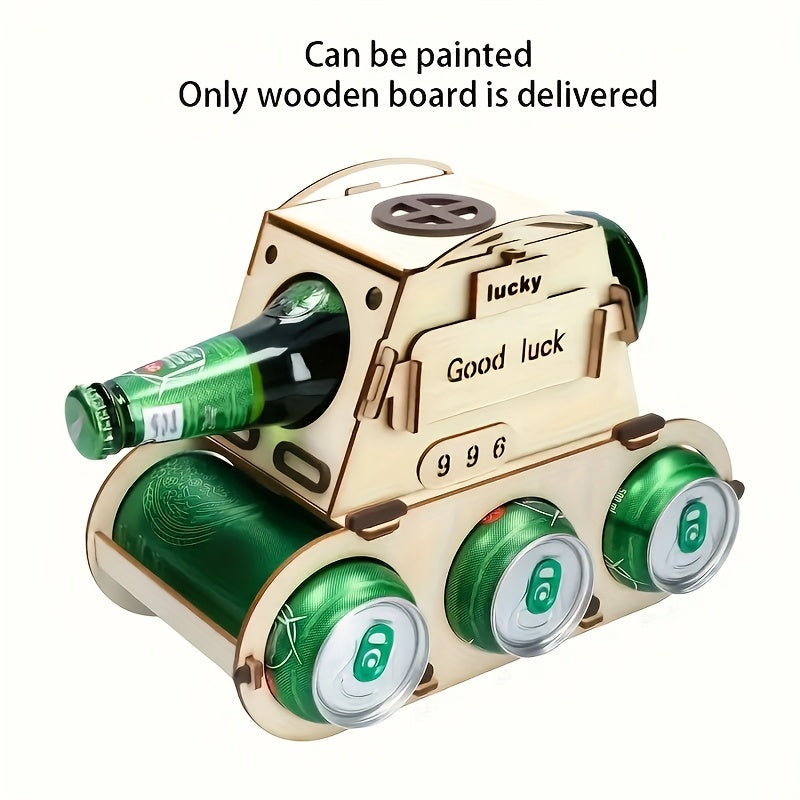 1pc Estante de Vino Creativo y Moderno, Para 4 Botellas, Puede Ser Teñido DIY para Cerveza/Vino/Champán, Decoración para Bar Hogareño & Cocina, Adorno para Coleccionistas de Vinos