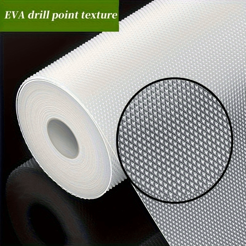 1 rollo de almohadillas para gabinetes de cocina, encimeras y cajones - papel especial para gabinetes y almohadillas antideslizantes cortables, uso multiusos en múltiples escenarios, materiales EVA, almohadillas para estantes